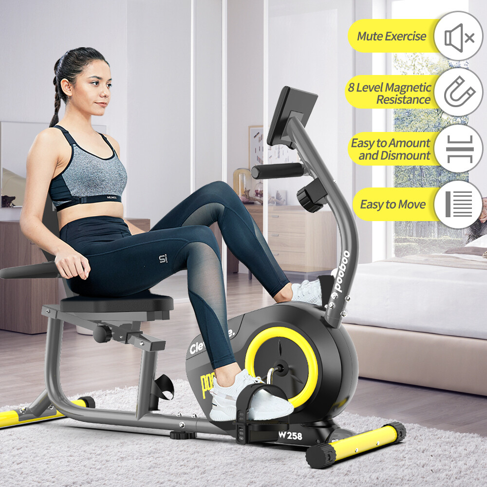 Recumbent Exercise Bike Cardio Elliptical Stationary Bicycle Exercise Machine