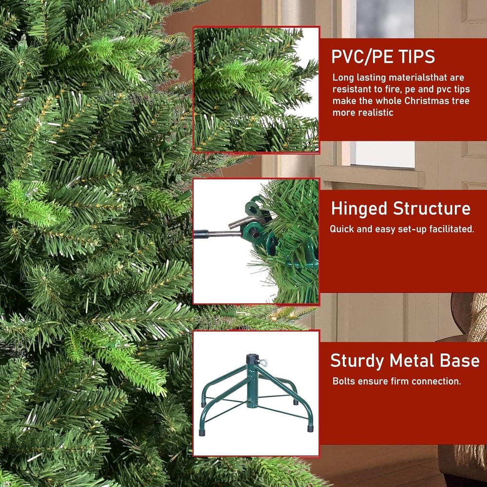 4 ft Artificial Christmas Tree – Green Full 643 PE & PVC Tips Easy Assembly