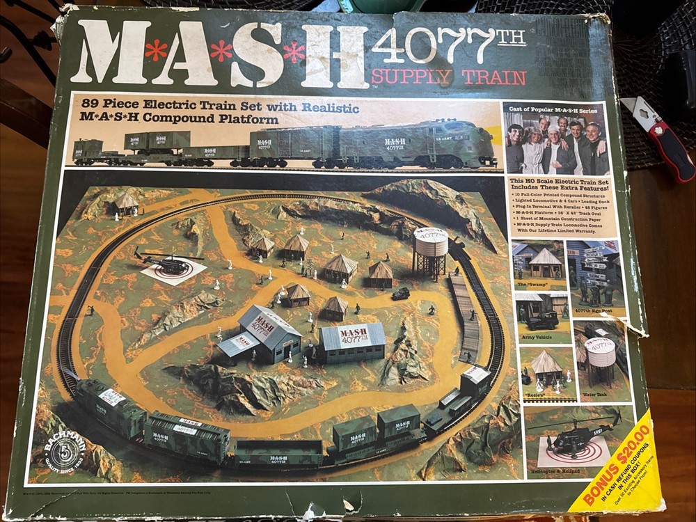 Bachmann HO Scale Mash 4077th Supply Train Set New Unused Open Box Read