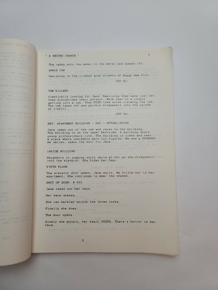 A SECOND CHANCE / Reggie Bruce 1990 Unproduced Movie Script Screenplay