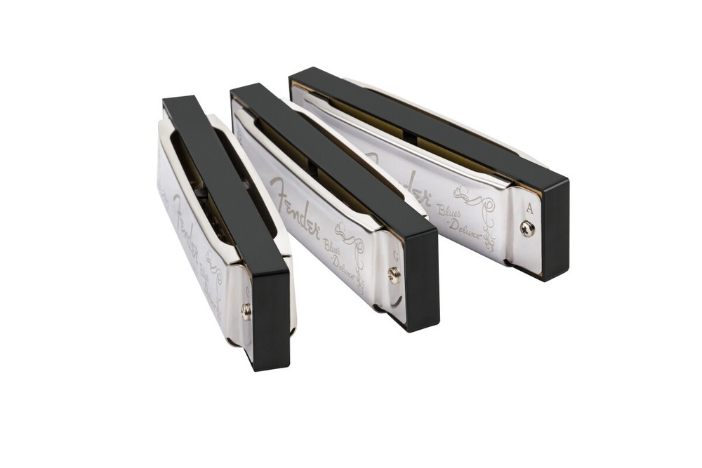 Fender Blues Deluxe Harmonica 3-Pack w/ Case - C, G, A Keys