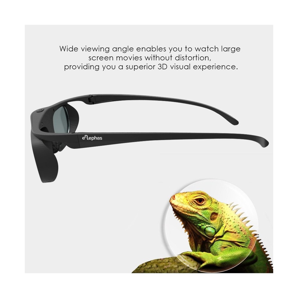 DLP Link 3D Glasses, ELEPHAS 144Hz Rechargeable Active Shutter Eyewear for Mo...