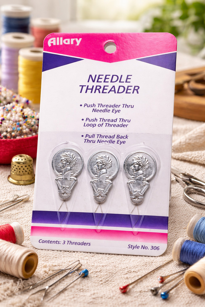 Allary 306 Needle Threader 3 Pack Thin Wire Sewing Tool Hand Machine Stitching N