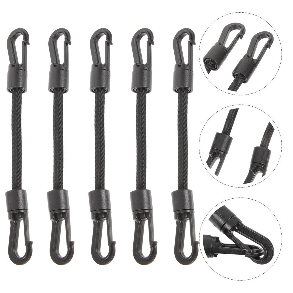 5pcs Small Bungee Straps Elastic Shock Cords with Hooks for Secure Tying