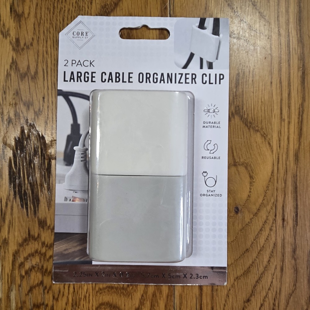 NIP, Core Supply Set Of 2 Large Cable Organizer Clips.