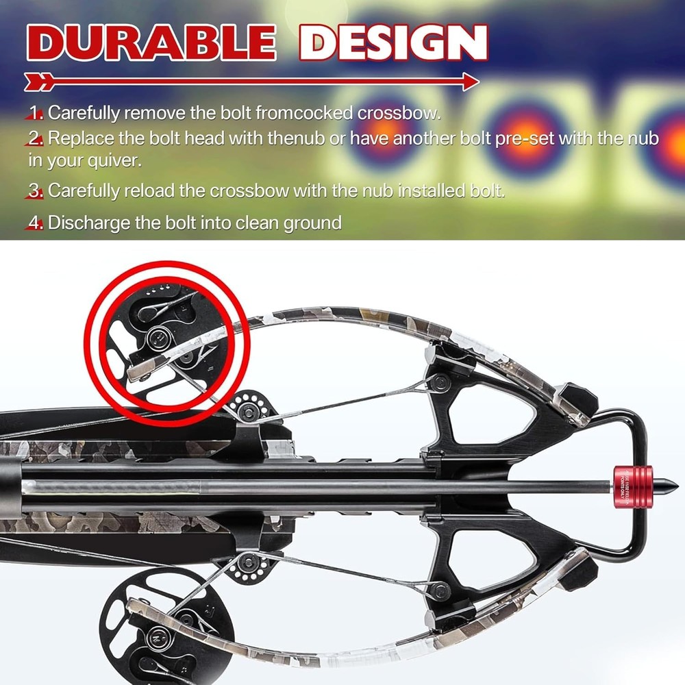 2 Pack Shock-Absorbing Crossbow Decocking Tips - Enhanced Archery Safety