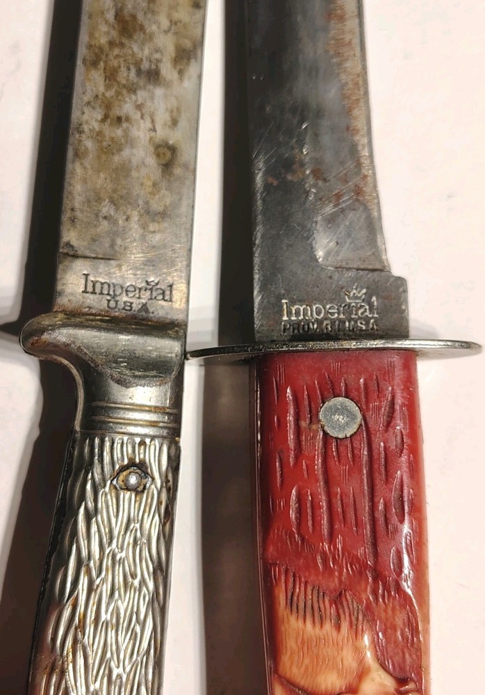 2 Vintage Imperial Fixed Blade Knives