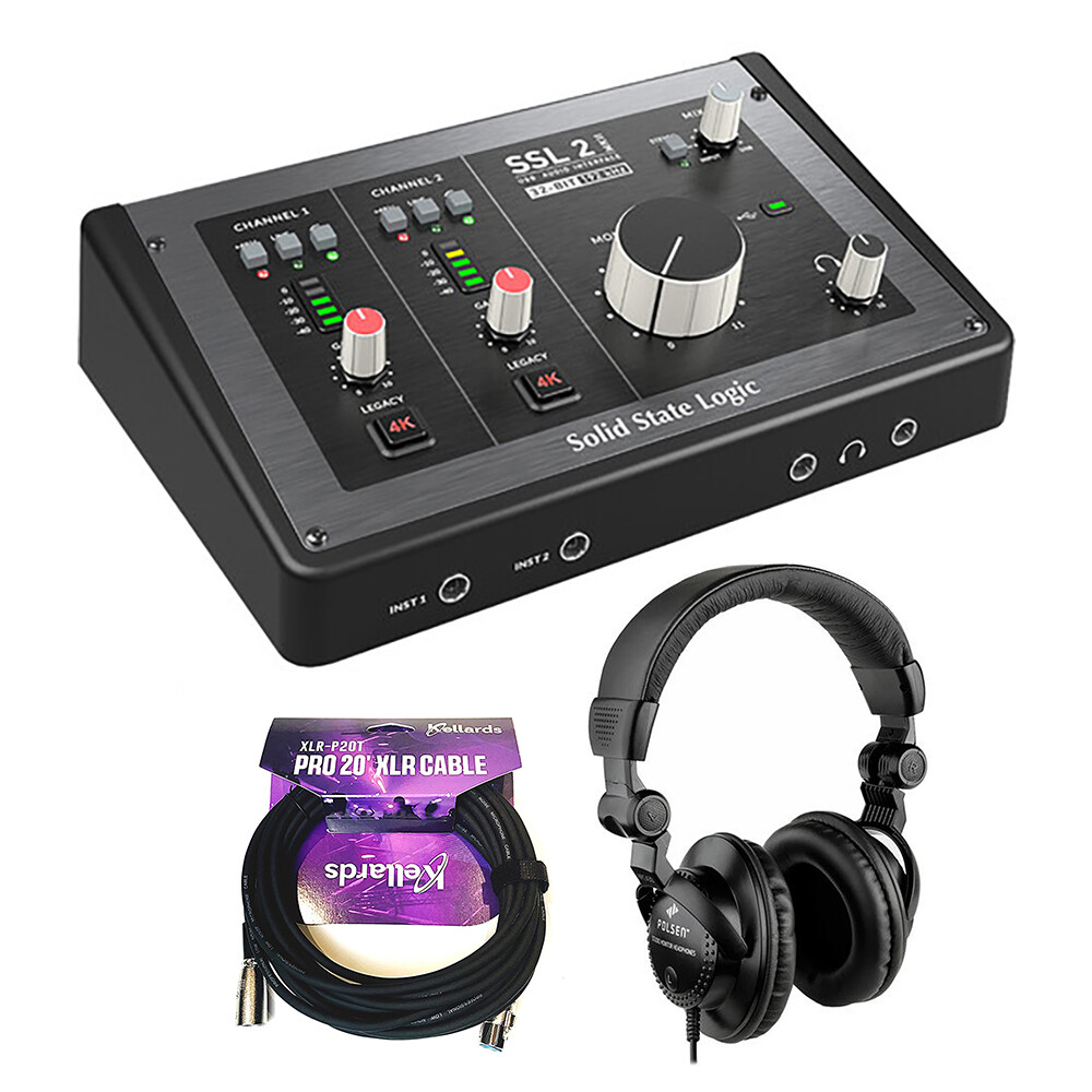Solid State Logic SSL 2 MKII - 2x2 USB Audio Interface w/ Headphones & XLR Cable
