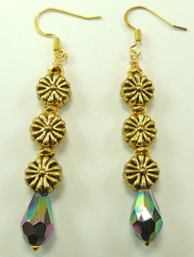 Earrings Statement  Long  Crystal Dangle Earrings 3  flowers