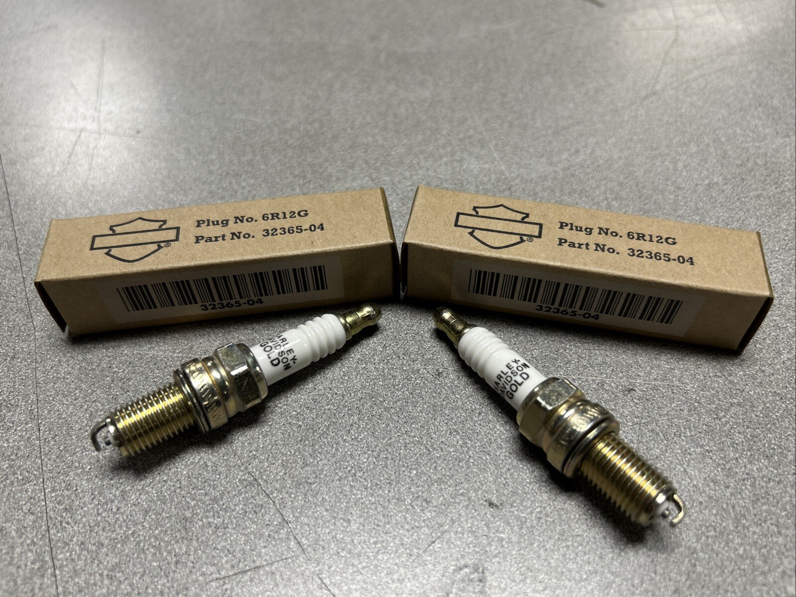 Harley-Davidson NEW OEM Spark Plugs 6R12 GOLD  (Pair) for Twin Cam Models