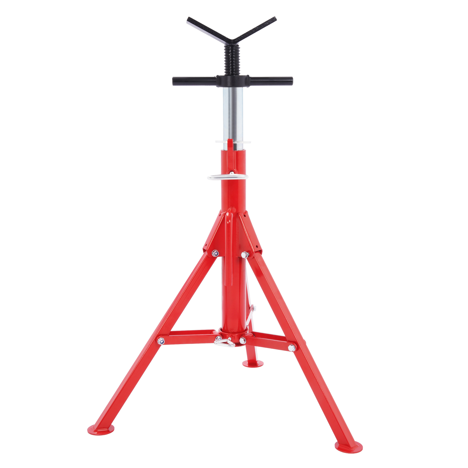 2500Lb Steel V-Head Pipe Stand Folding Tripod Pipe Jack Stand Height Pipe