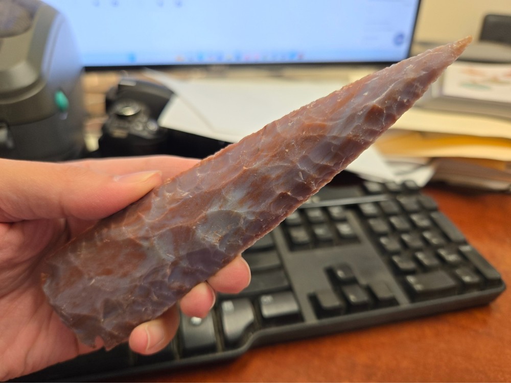 AGATE STONE SPEARHEAD ARROWHEAD POINT MEDIEVAL 6" - 6 1/2"