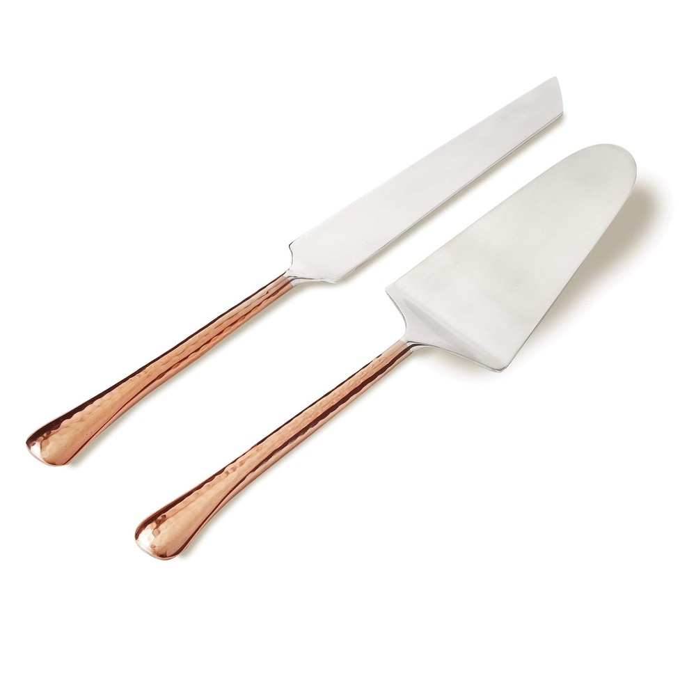 Elegance Cake server Set, 11 inch, Copper/Silver