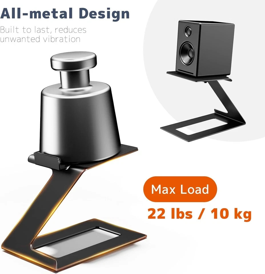 Desktop Speaker Stands Pair Speaker Riser for Most Small & Medium Bookshelf Spe