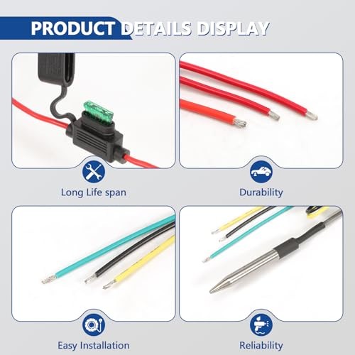 12V 24V Digital Radiator Fans Controller Switch Adjustable Temperature Range