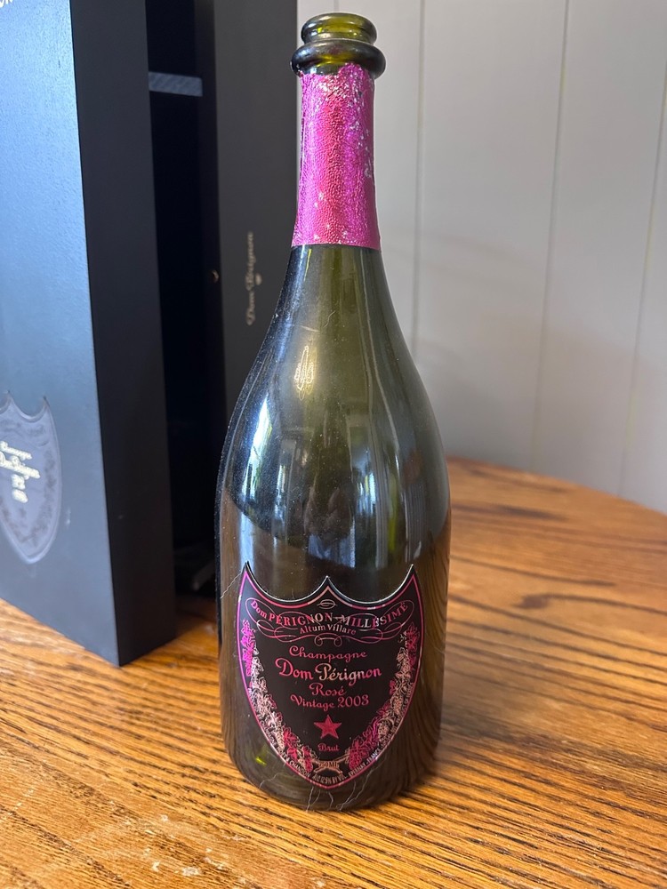 dom perignon boxes and bottle