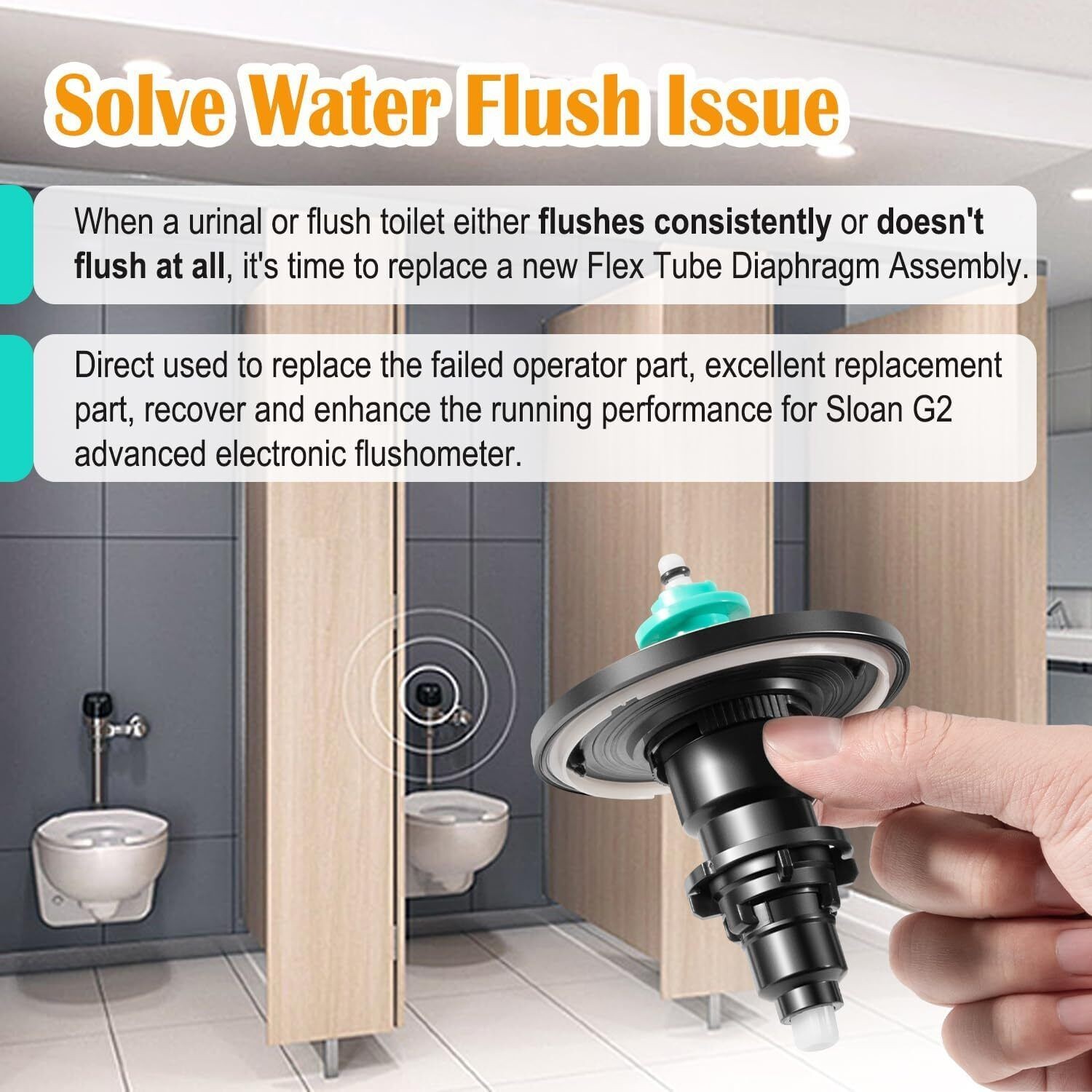 EBV-1020-A Flex Tube Diaphragm Kit for Sloan G2 Optima Plus Sensor Flushometers