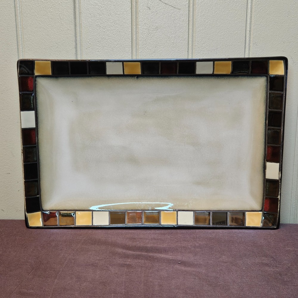 Home Trends Mosaic Tile Square Rectangular platter 14" x 9"