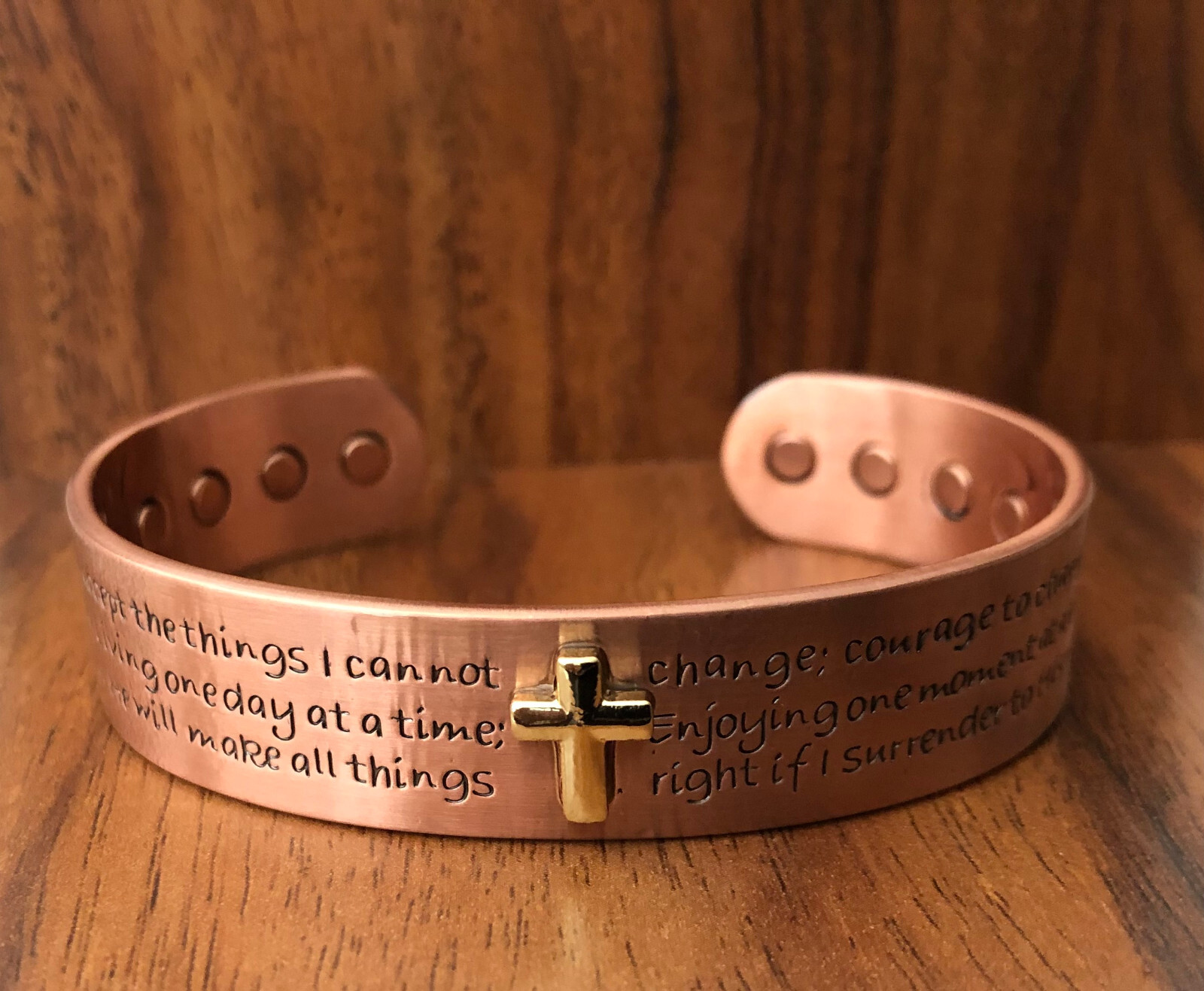 Cross Prayers Pure Copper Magnetic Bracelet Energy Cuff