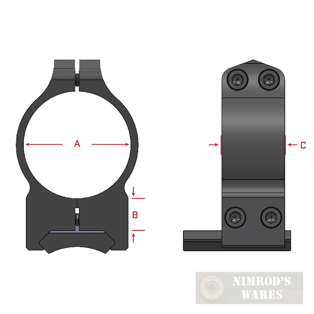 Warne Maxima SCOPE RINGS Medium 1" Matte 201M FAST SHIP