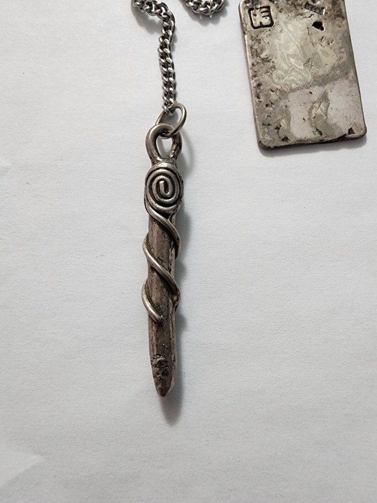 Handmade Sterling Silver Pendulum - Labyrinth Design 2