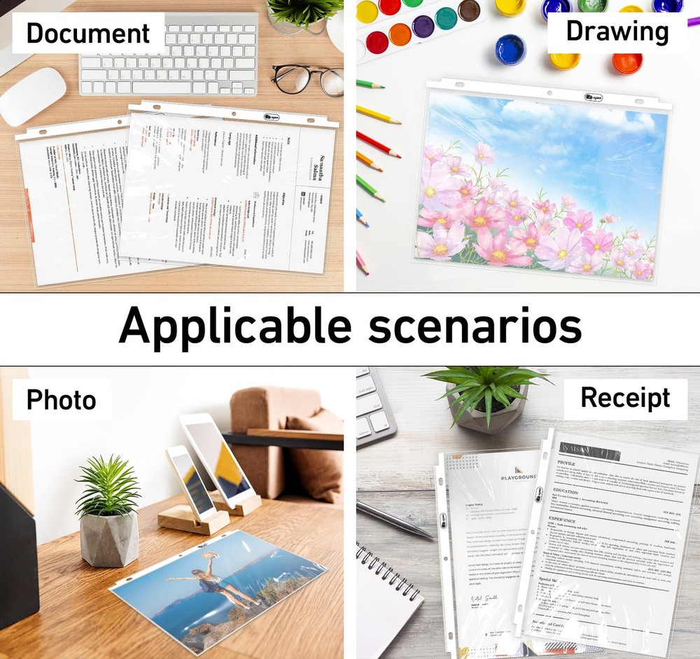 120-Pack Extra Heavyweight Plastic Page Protectors 8.5x11" Top Loading