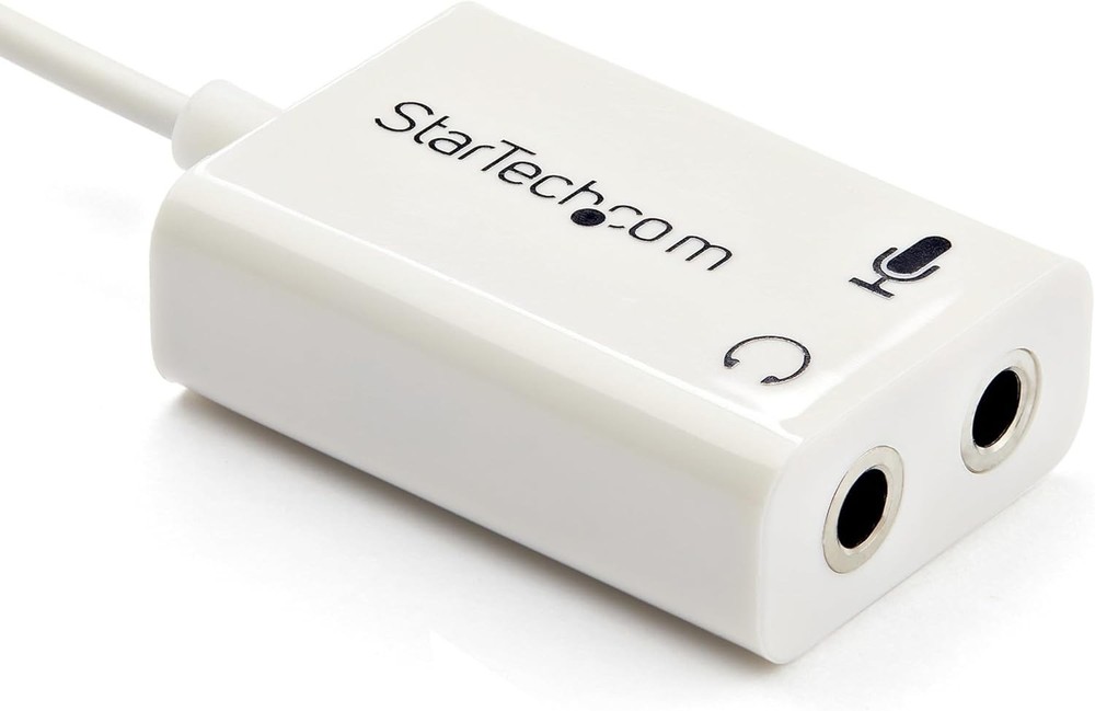 StarTech.com 4 Position Microphone and Headphone Splitter – 3.5 mm - White