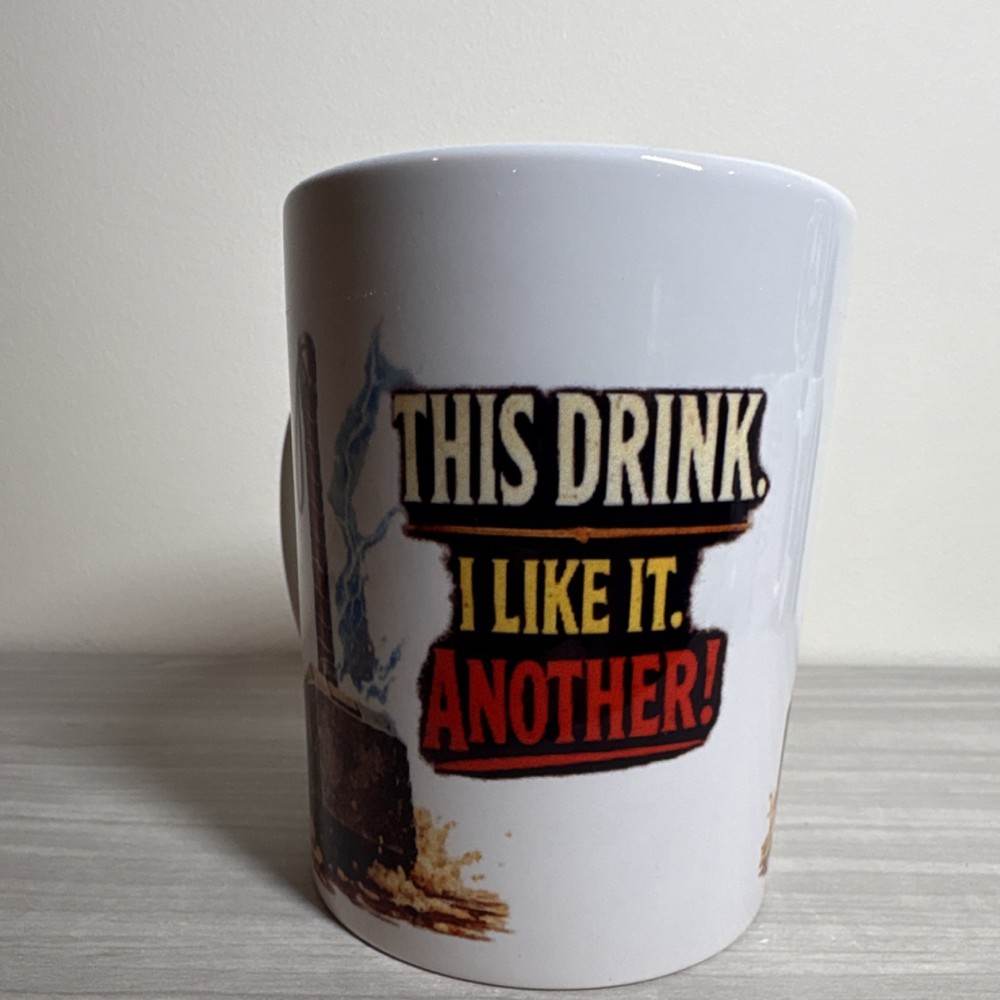 Ceramic Thor Hammer Coffee Mug 'This Drink I Like It. Another!' Marvel, Avengers