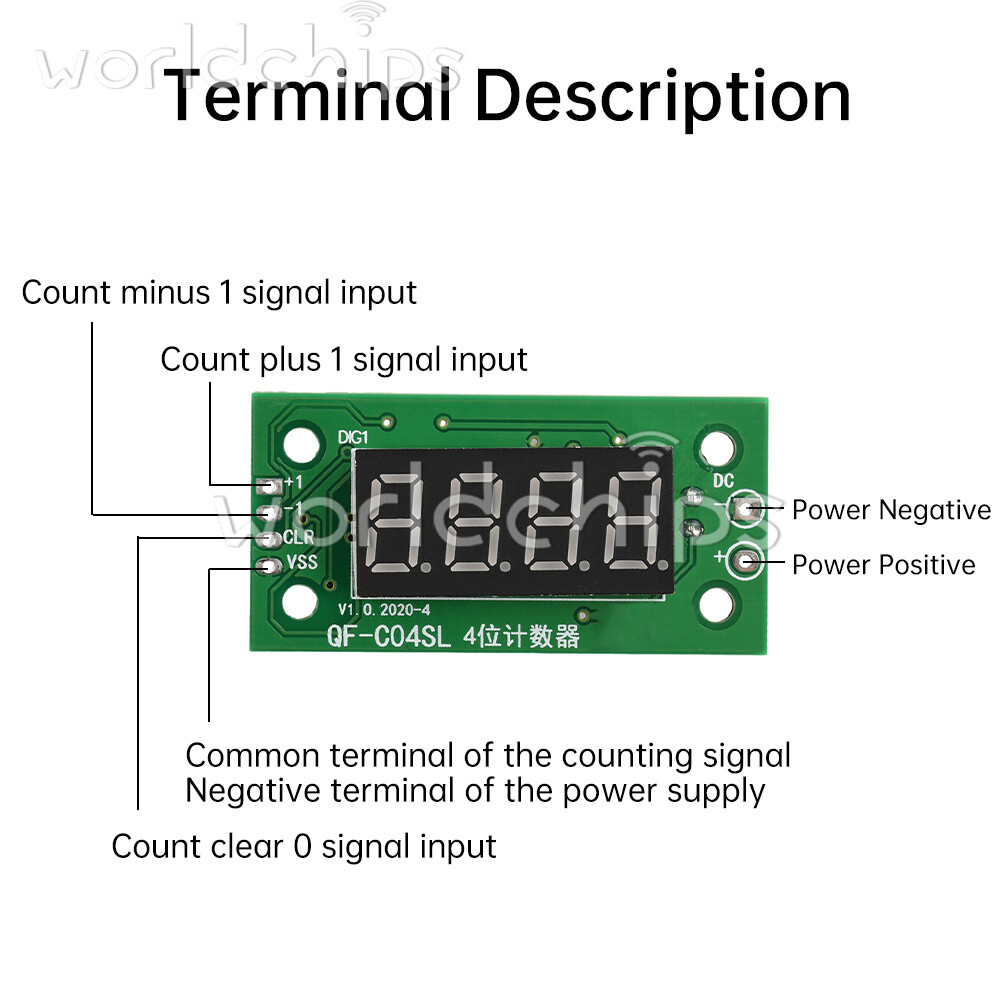 DC4-40V 0-9999 Electronic Digital Counter Module With Power Cut Memory Function
