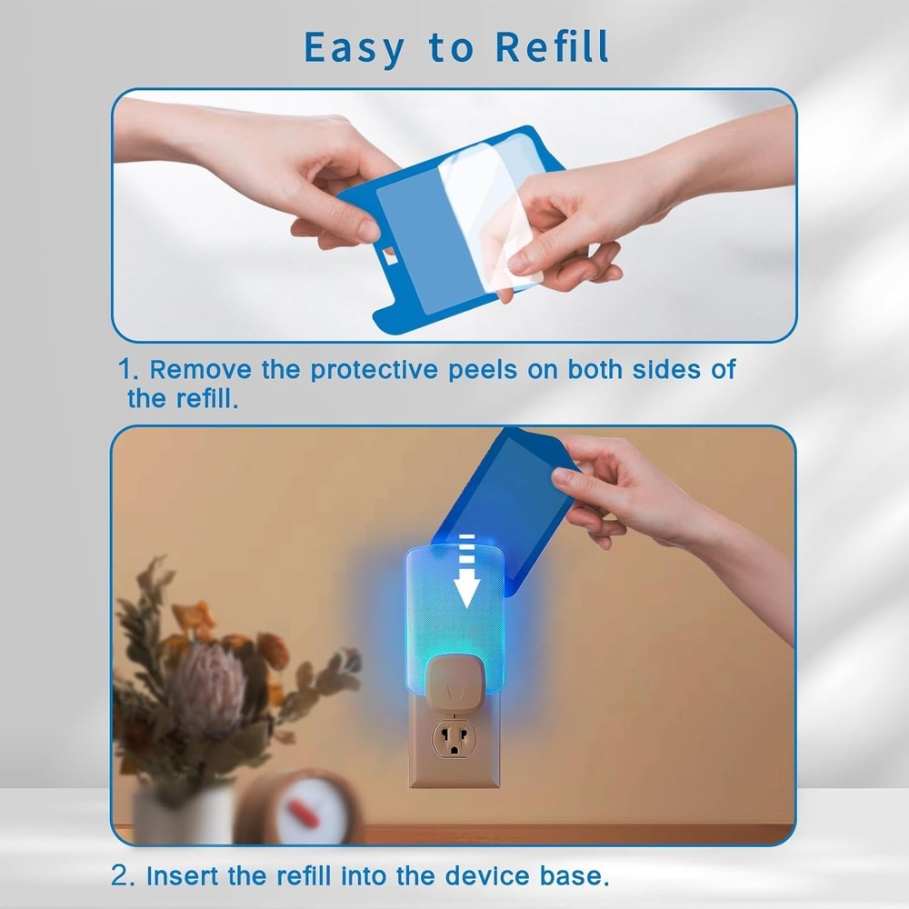 12 Pack Refill Cartridges Kit for Plug-in Blue Light, for Stem Light, Replace...