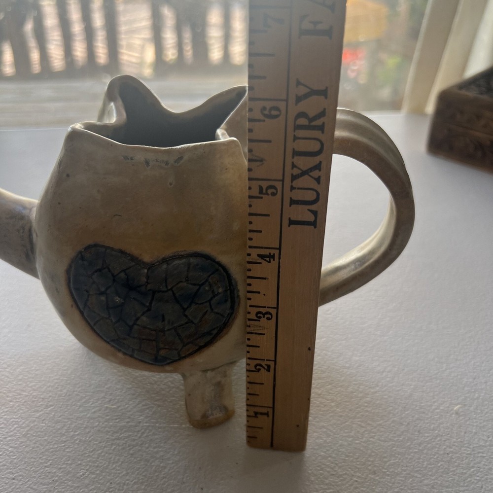 Rustic Stoneware Art Pottery Teapot Three Legged
