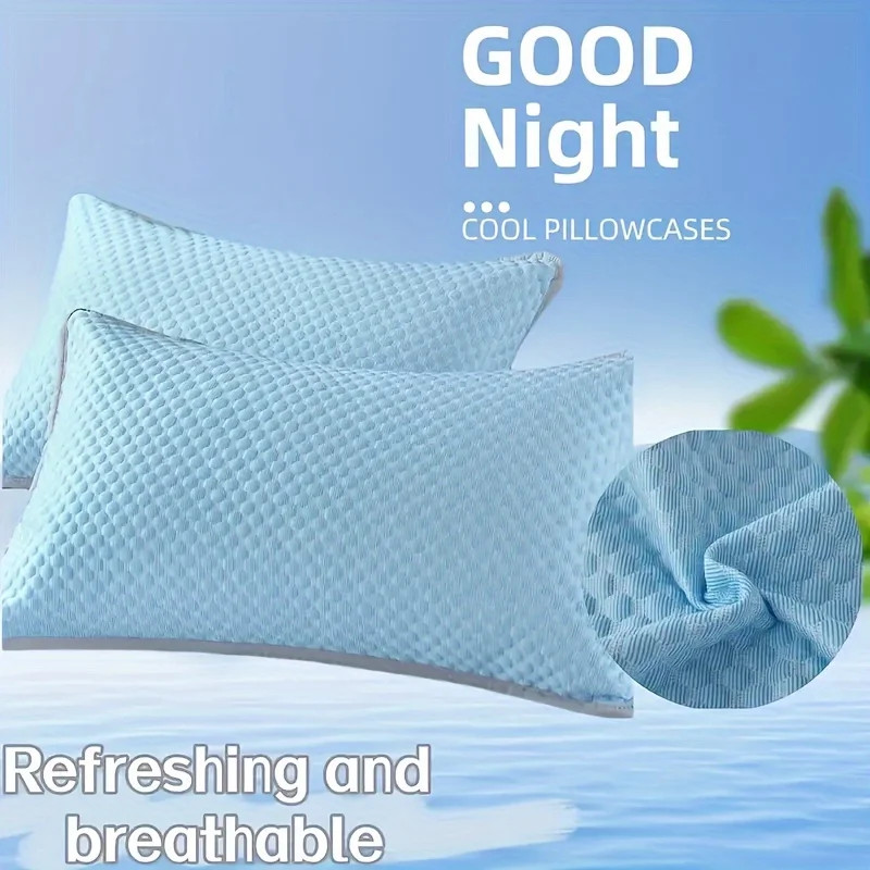 Summer Cooling Pillowcase Ice Bean Bean Silk Solid Color Cool Feeling Air