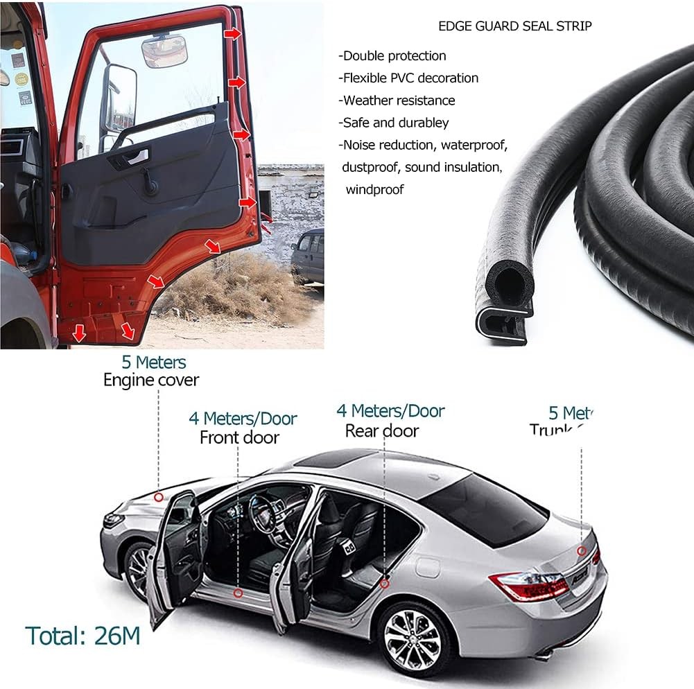 20feet Front Left or Right Door Seal Weather Strip Rubber for Toyota Tundra