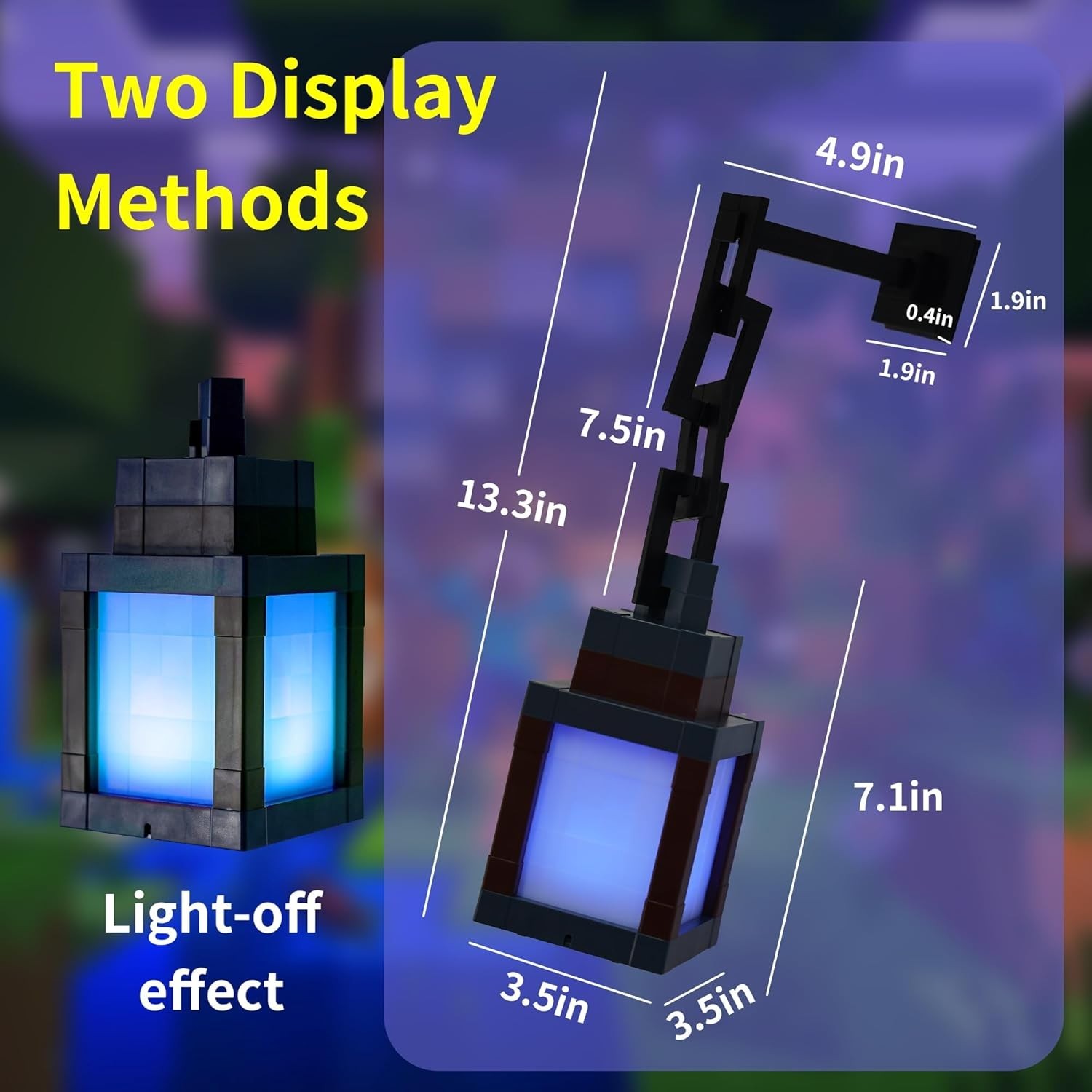 Pixel Night Light Lantern LED Lamp 16 Colors Changing Kids Room Decor Gamer Gift