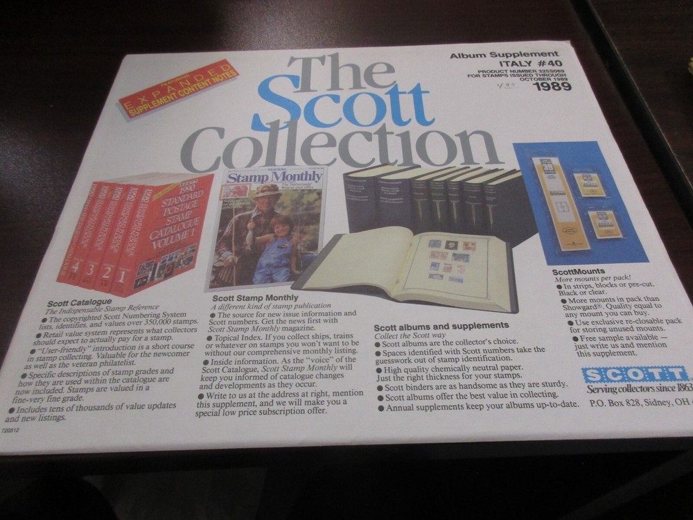 THE SCOTT  ALBUM  SUPPLEMENT ITALY  #40 ,1989  W/FREE SHIPPING!!