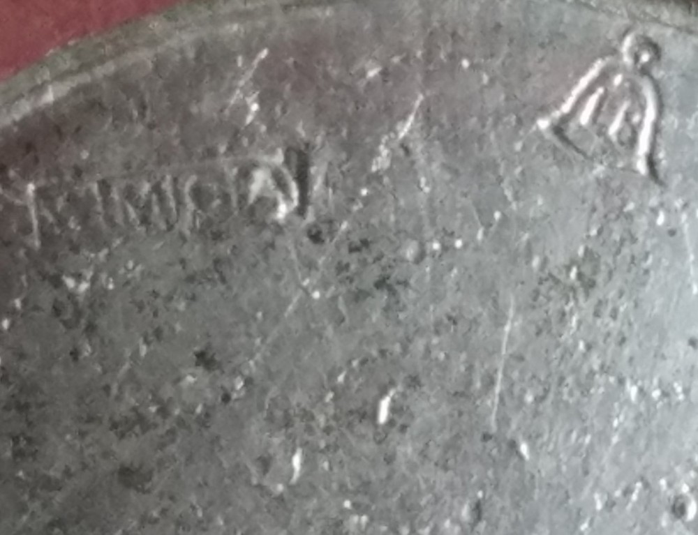 Bb HUGE!!!!! GLITZ Paste in Metal OLD BUTTON backmarked