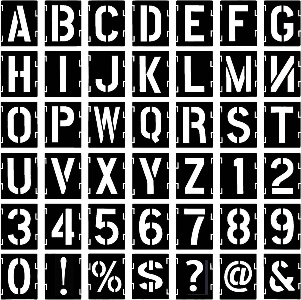 Reusable Letter Stencils 42pcs Alphabet Numbers