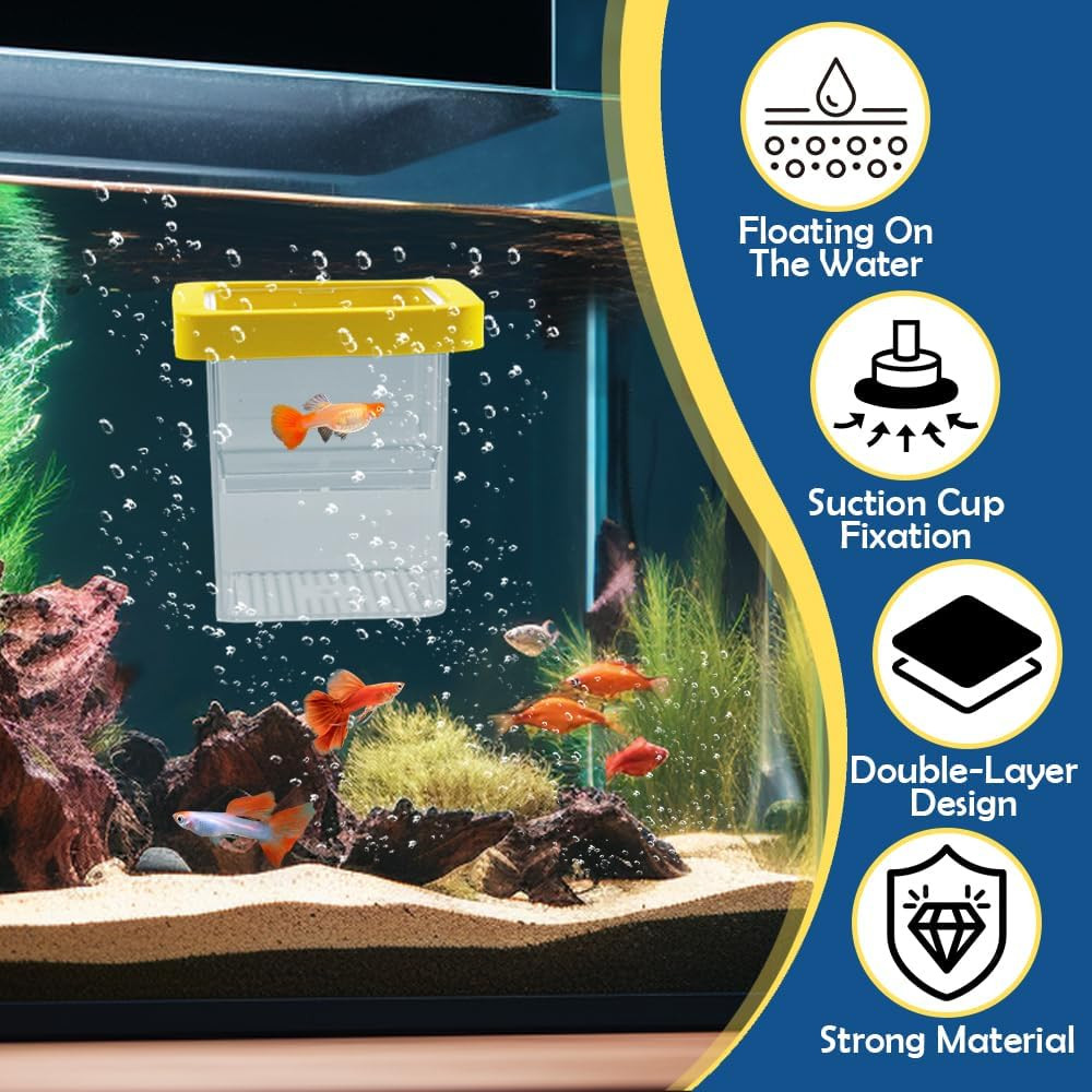 1 Pack Floating Fish Breeding Isolation Box Acrylic Floating Hatching Box for Ba