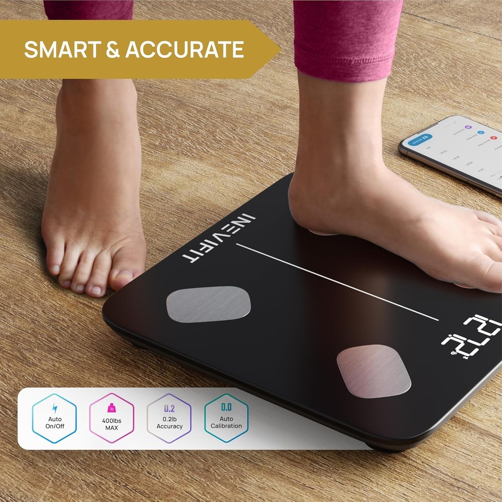 INEVIFIT Smart Body Fat Scale, High-Precision Bluetooth Digital Analyzer