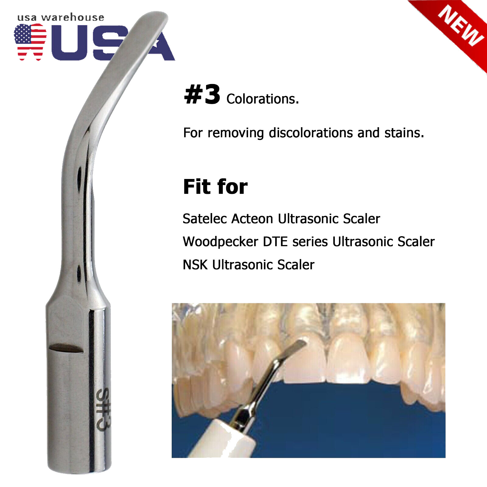 Fit Satelec ACTEON Newtron Handpiece Tips Dental Ultrasonic Piezo Scaler Scaling