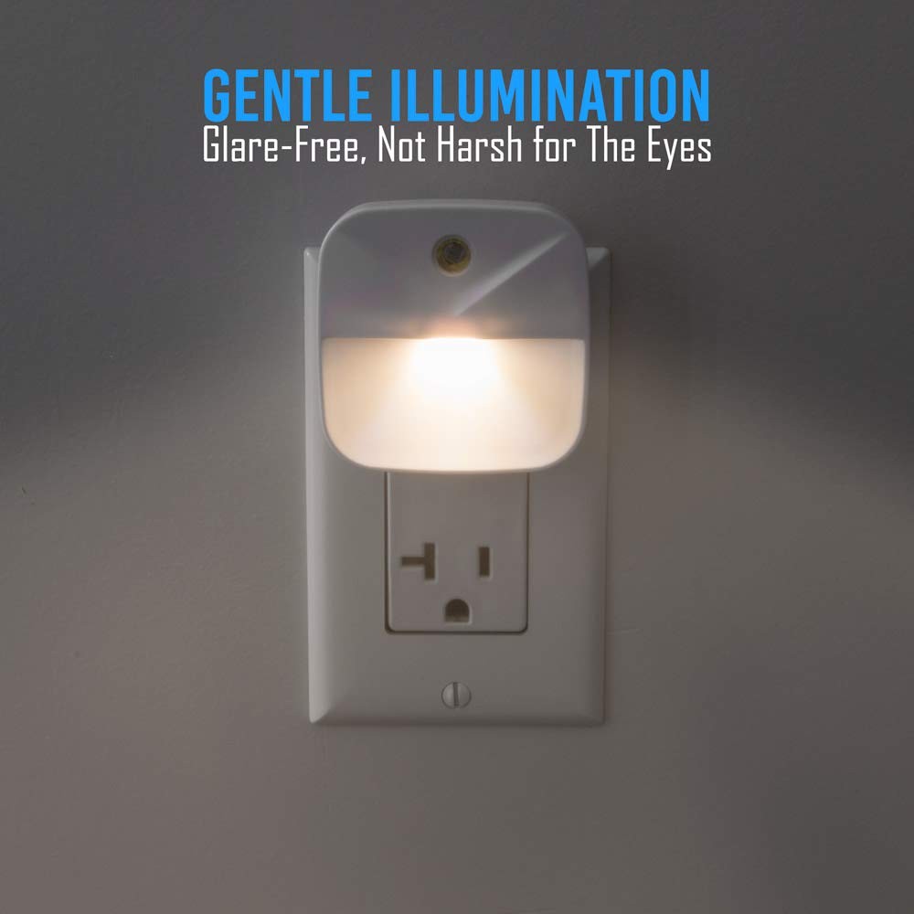 Aultra Night Light LED Lights Plug Square 4 Pack, White