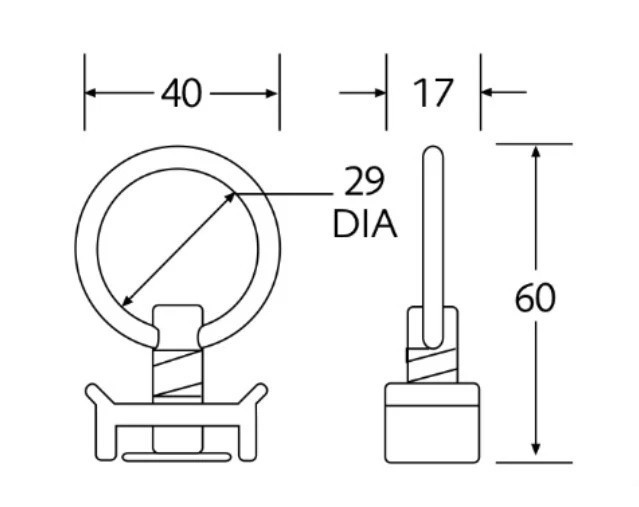 Cargo L Track Tie Down Ring Stud | Stainless | Load Restraint Airline Rail