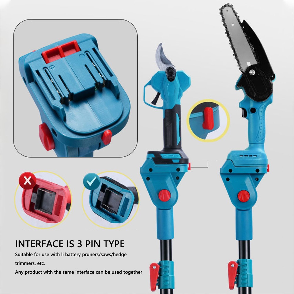 Adjustable Electric Pruning Shears Extension Pole For High Branches