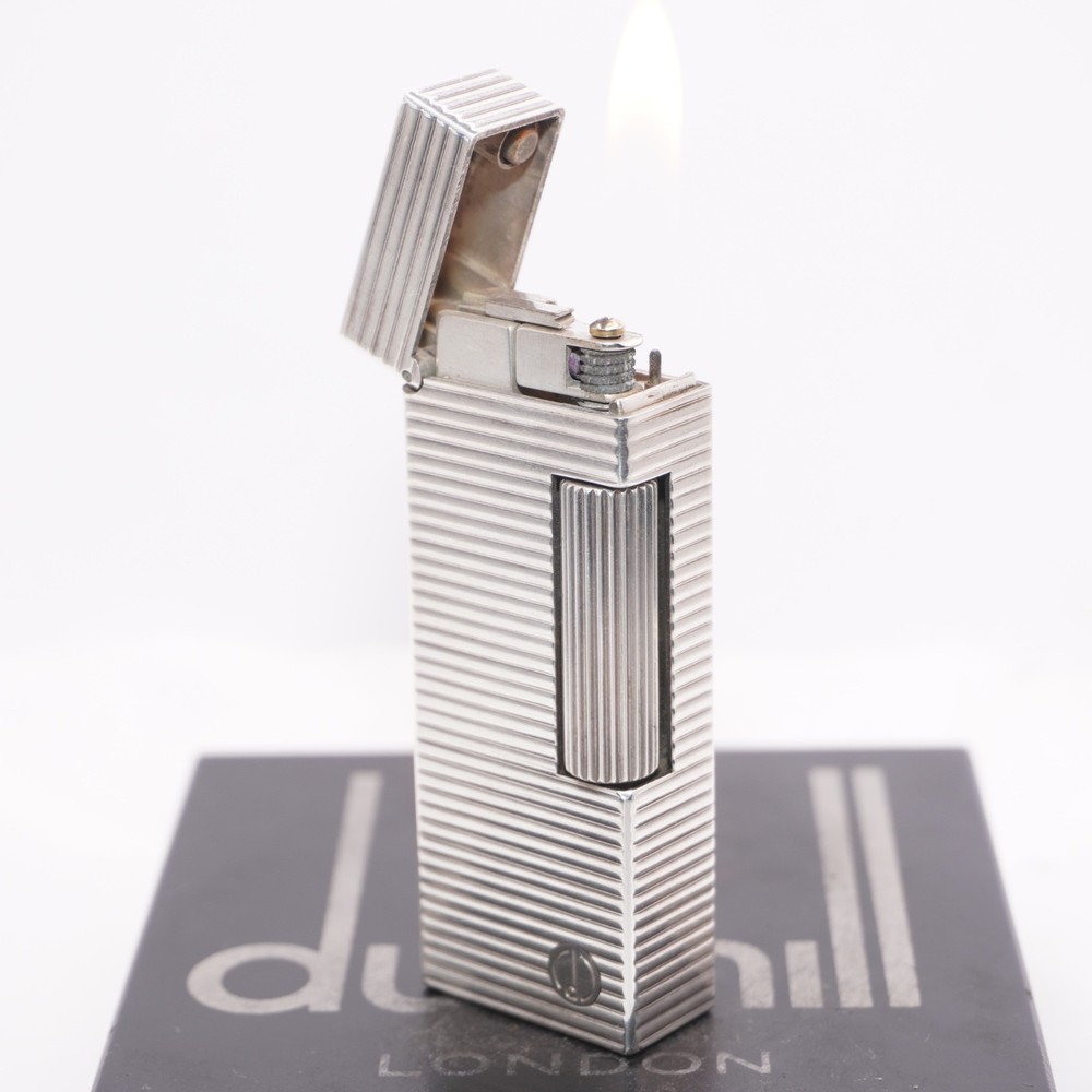 Dunhill Lighter Silver Horizontal stripe