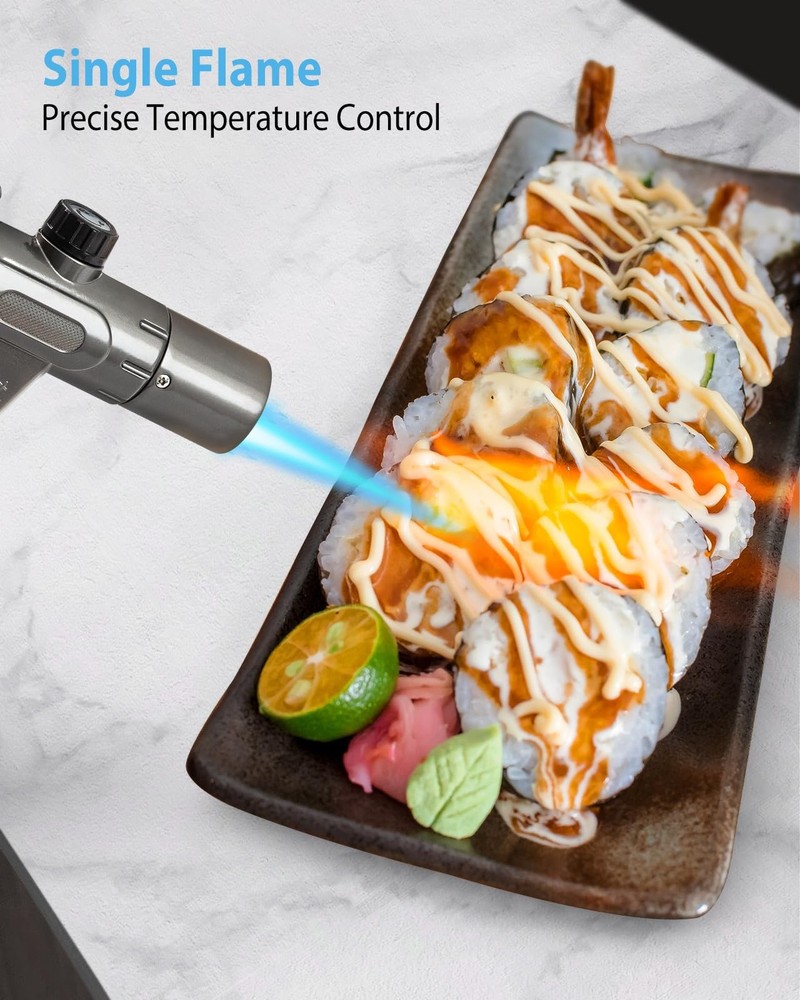 RONXS Torch Lighter, Refillable Kitchen Butane Torch, Cooking Black