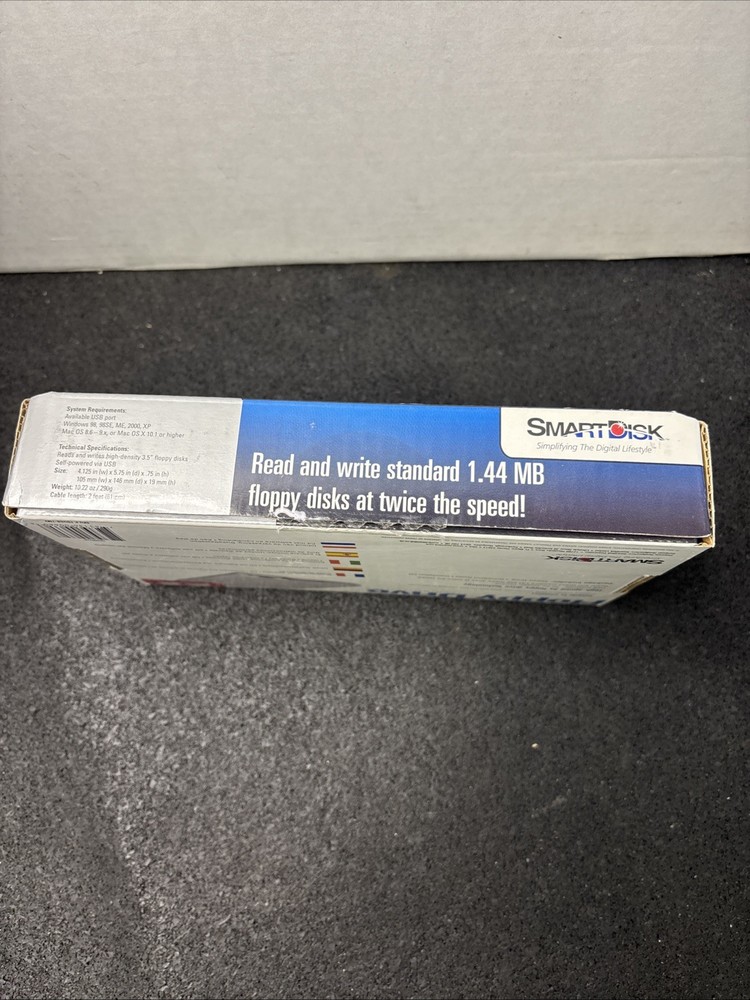 SmartDisk High Speed 2x USB External Floppy Disk Drive Titanium Edition WIN MAC