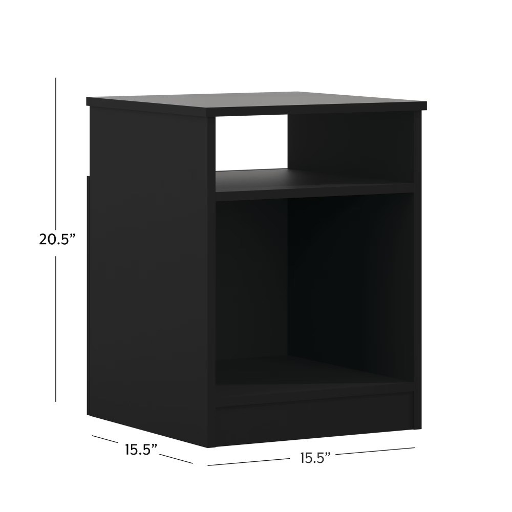 Ardent Open Shelf Nightstand, Black