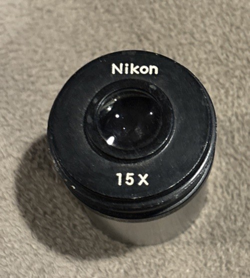 Nikon G15X Microscope Eyepiece *CLEANED + TESTED *Excellent Condition