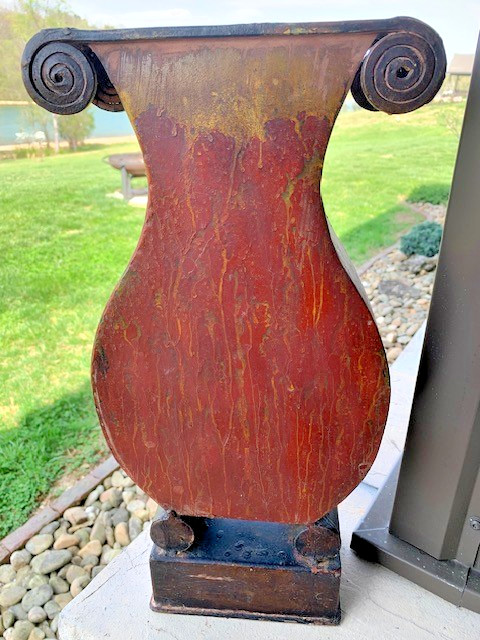 Vintage Heavy Metal Umbrella Stand 18" Tall Rustic Pattern