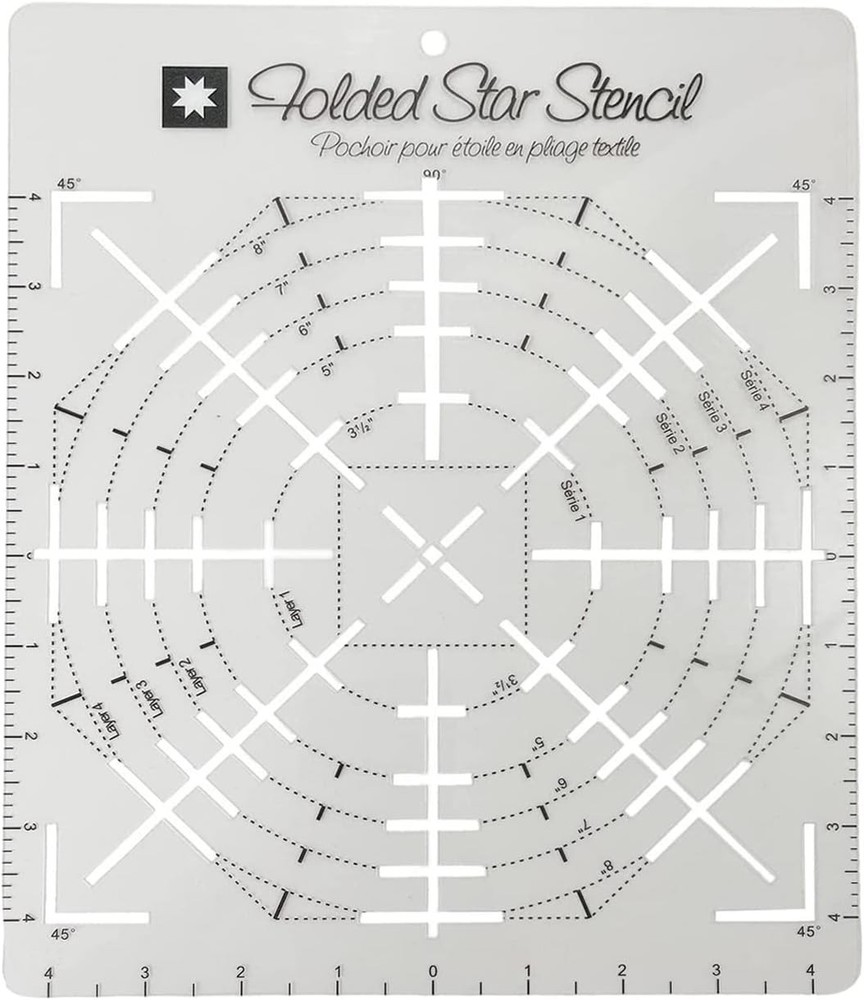 1 Pcs Folded Star Guide Stencil Sewing Quilting Template for Fabric Patchwork Pl